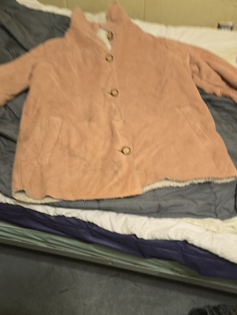 Womens Sheepskin(like) Coat, XL